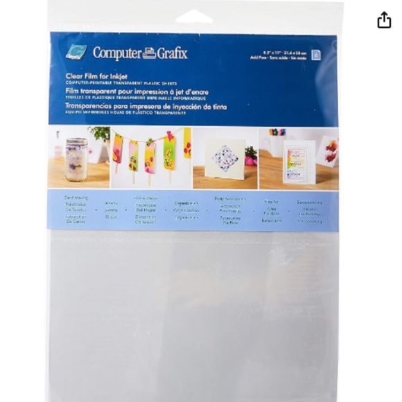 (7/$25) Clear film for inkjet printers - 6 sheets  (I have multiples!) - Picture 1 of 13
